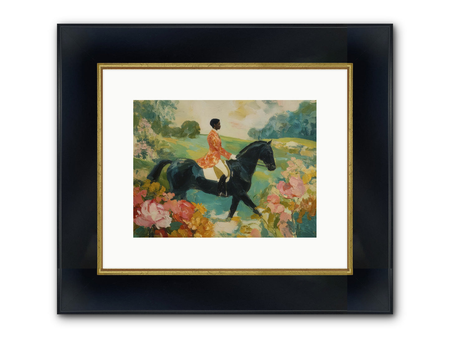Softer Than Waking Framed Print - Wide Black w/Gold 12x9