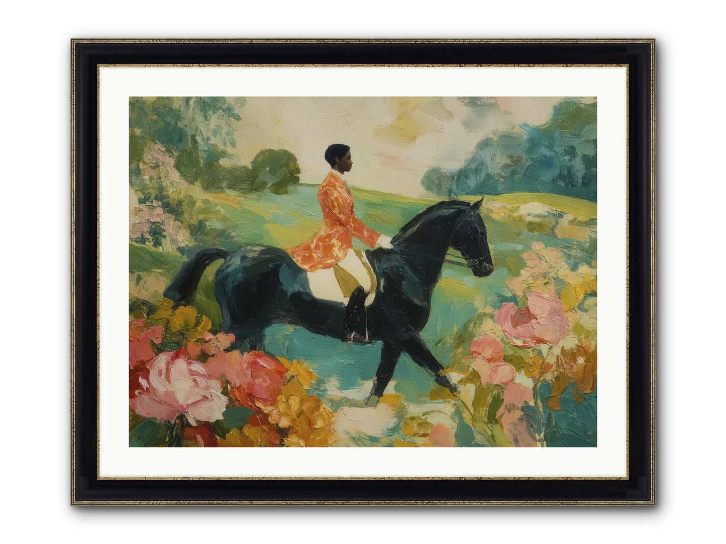 Softer Than Waking Framed Print - Black & Gold 32x24