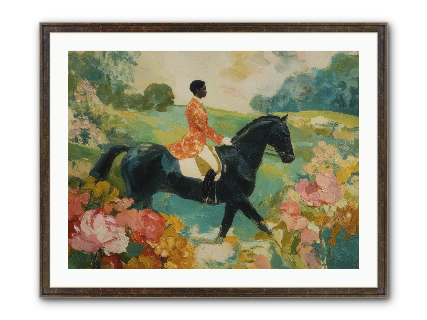 Softer Than Waking Framed Print - Slimwoods Black/Gold 32x24