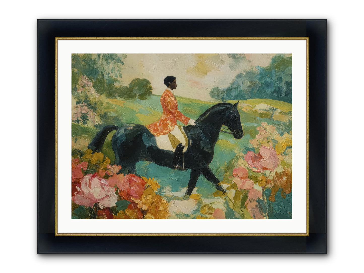 Softer Than Waking Framed Print - Wide Black w/Gold 32x24