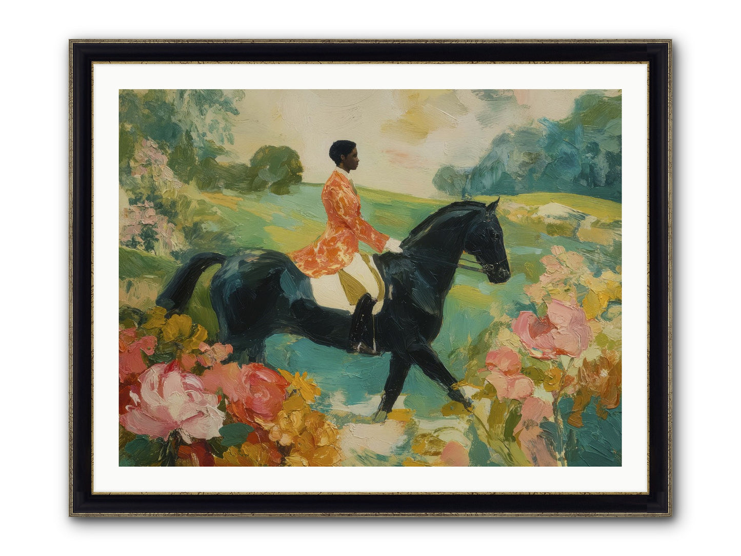 Softer Than Waking Framed Print - Black & Gold 40x30