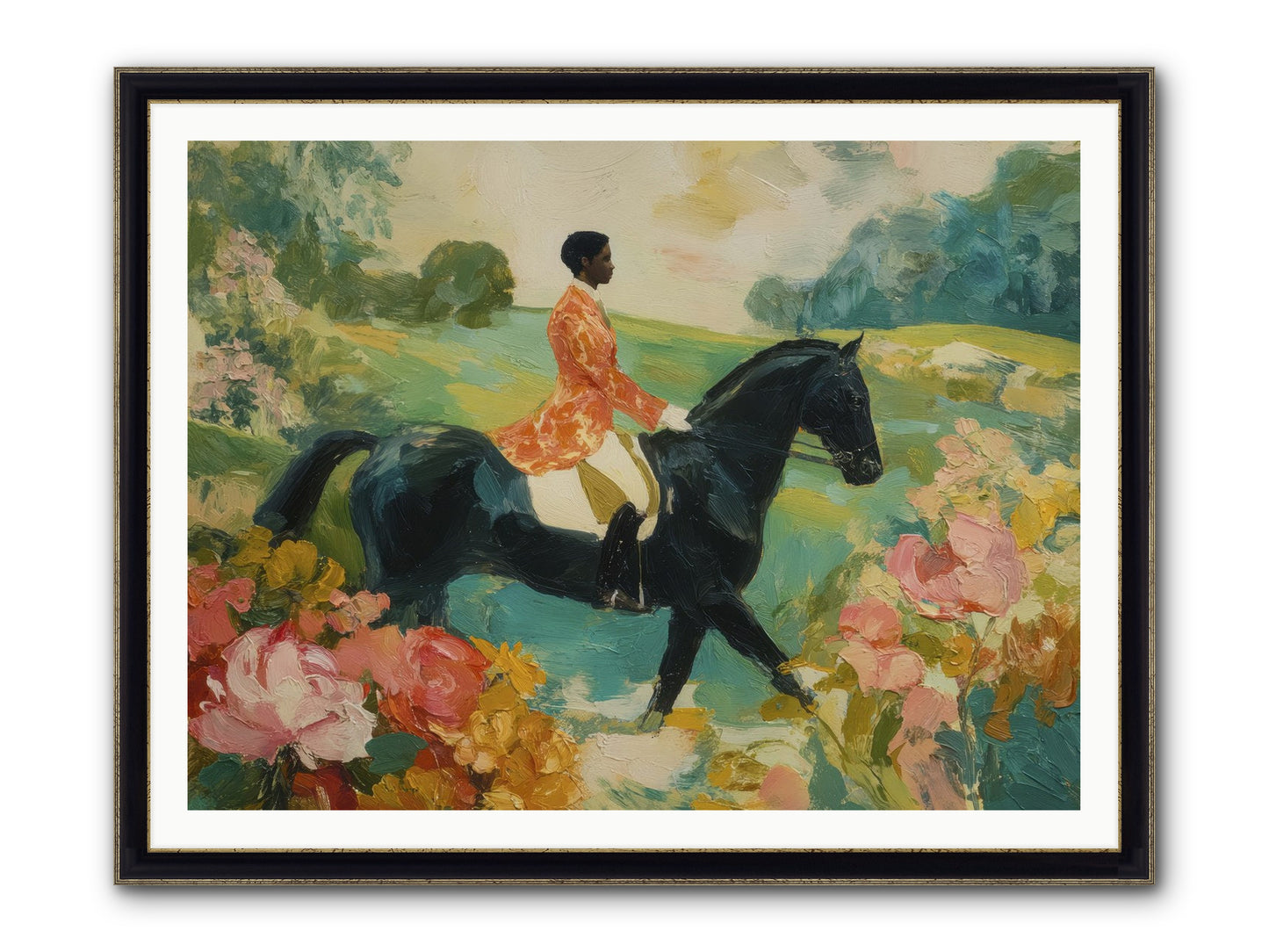 Softer Than Waking Framed Print - Black & Gold 48x36