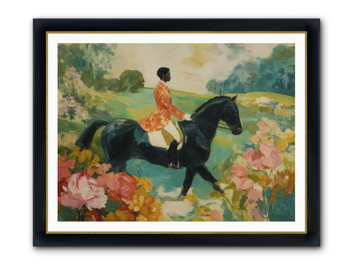 Softer Than Waking Framed Print - Wide Black w/Gold 48x36