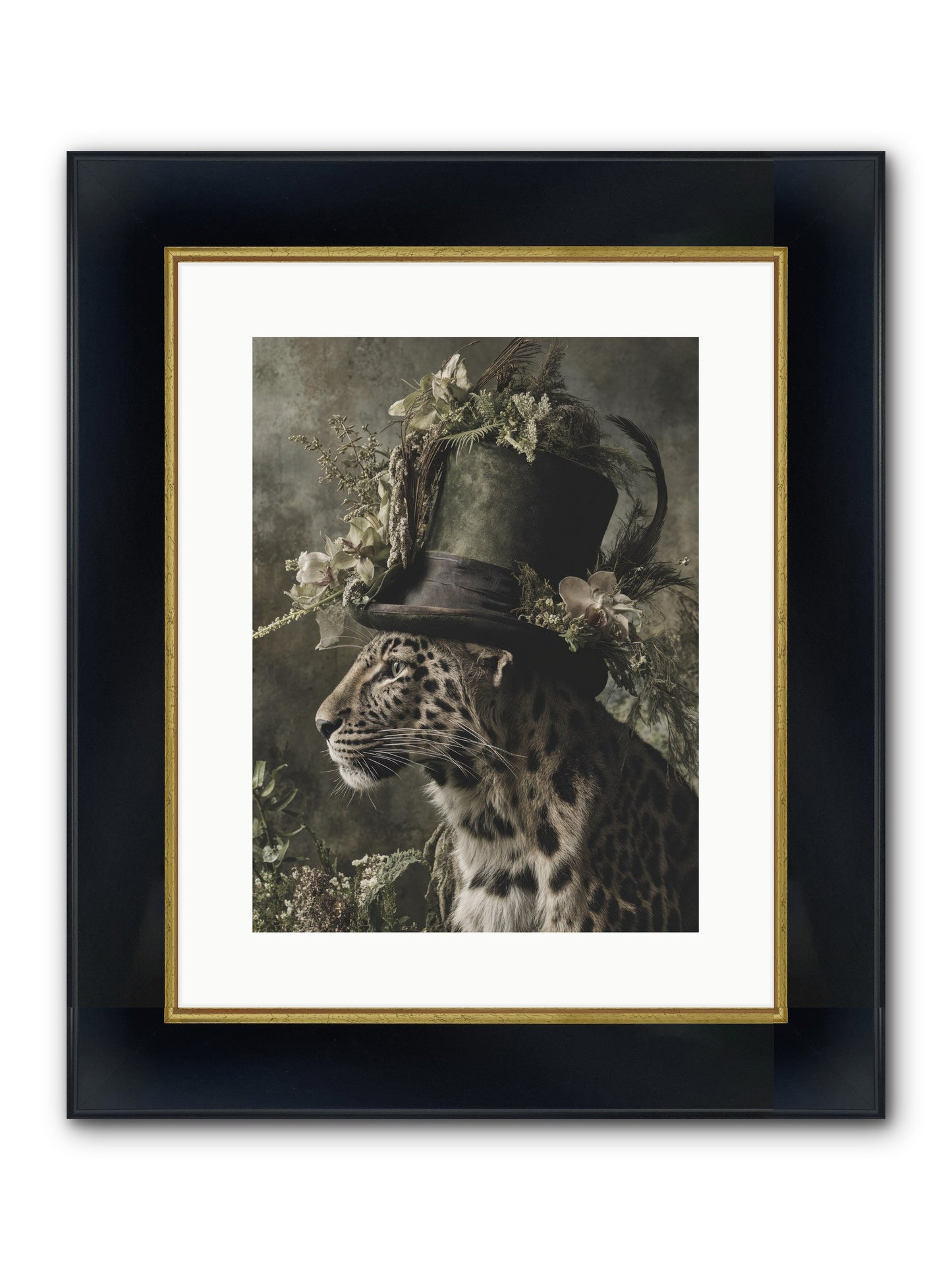 Sojourner Framed Print - Wide Black w/Gold 12x16