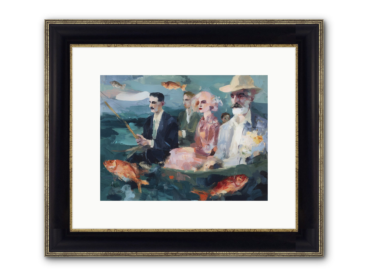 Sojourns Framed Print - Black & Gold 12x9