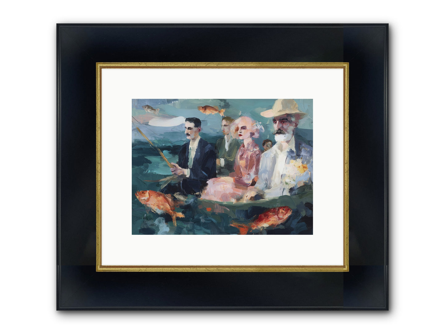 Sojourns Framed Print - Wide Black w/Gold 12x9