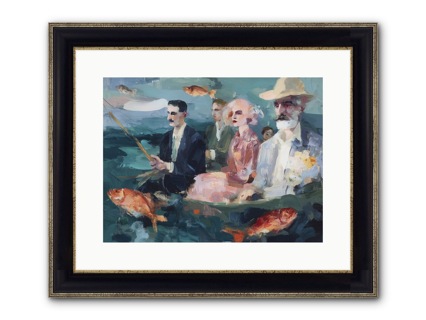 Sojourns Framed Print - Black & Gold 16x12