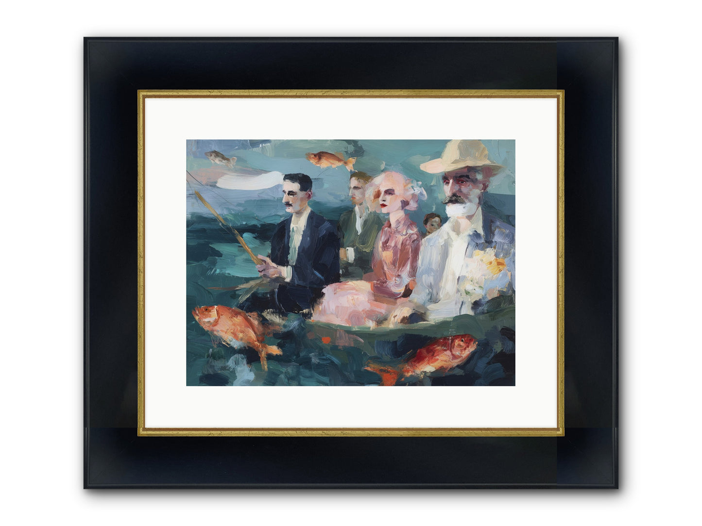 Sojourns Framed Print - Wide Black w/Gold 16x12