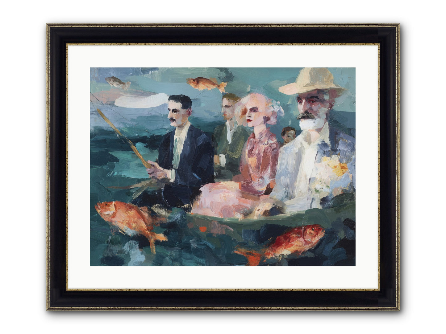 Sojourns Framed Print - Black & Gold 24x18
