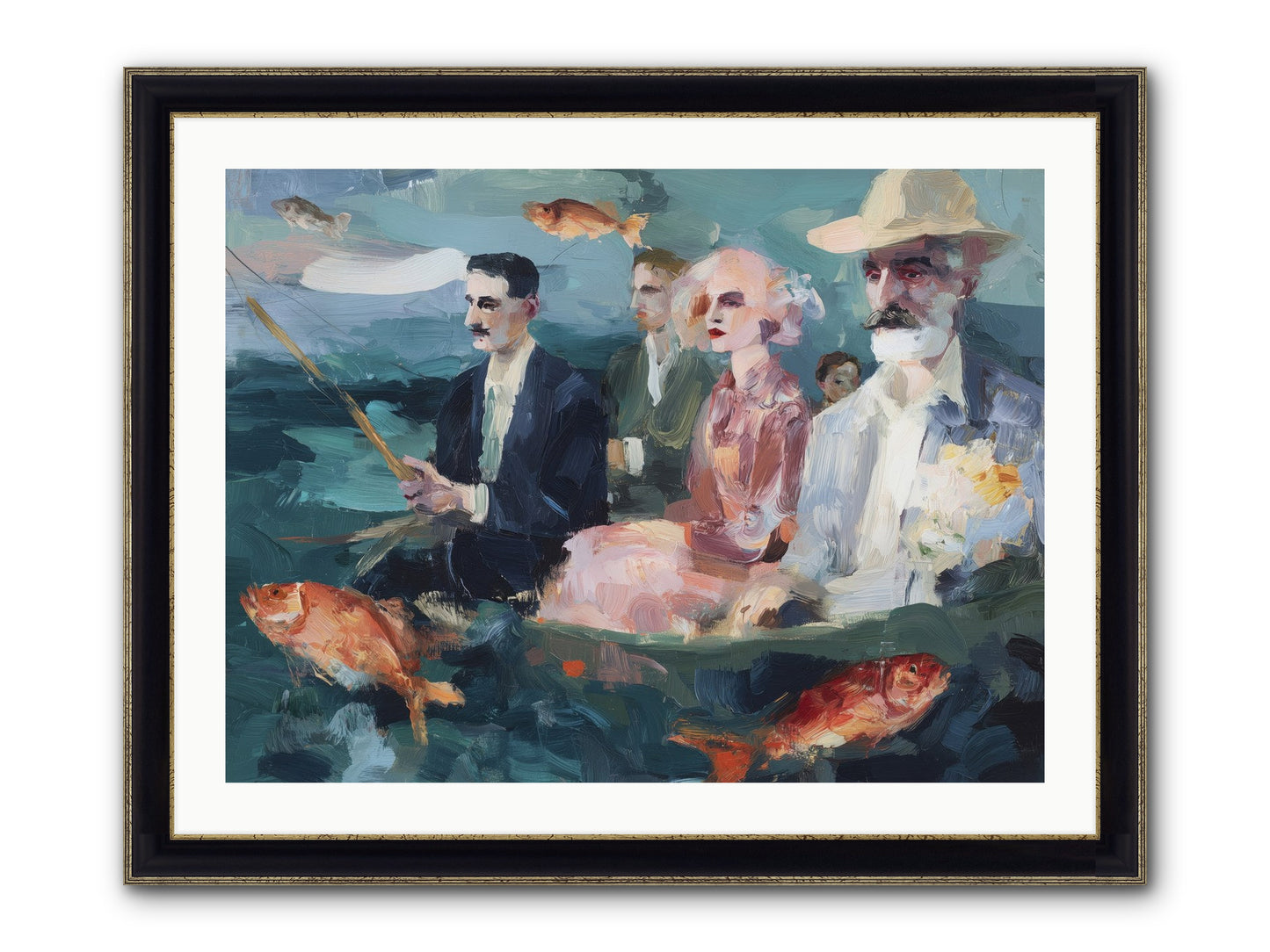 Sojourns Framed Print - Black & Gold 32x24