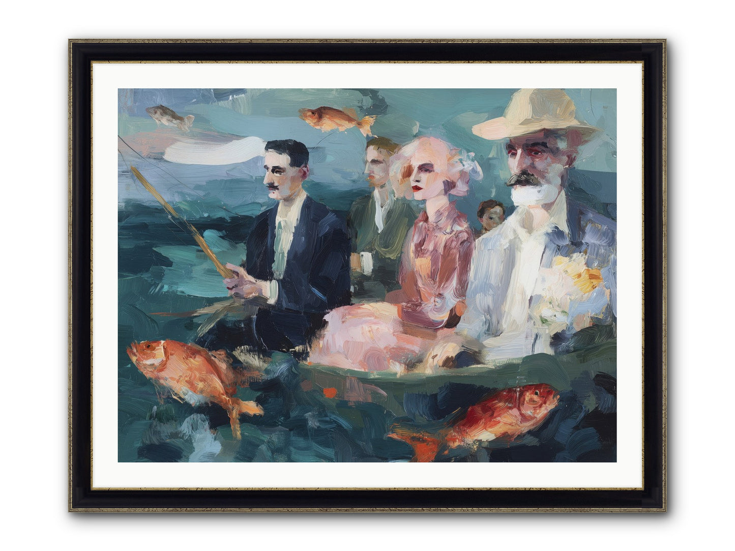 Sojourns Framed Print - Black & Gold 40x30