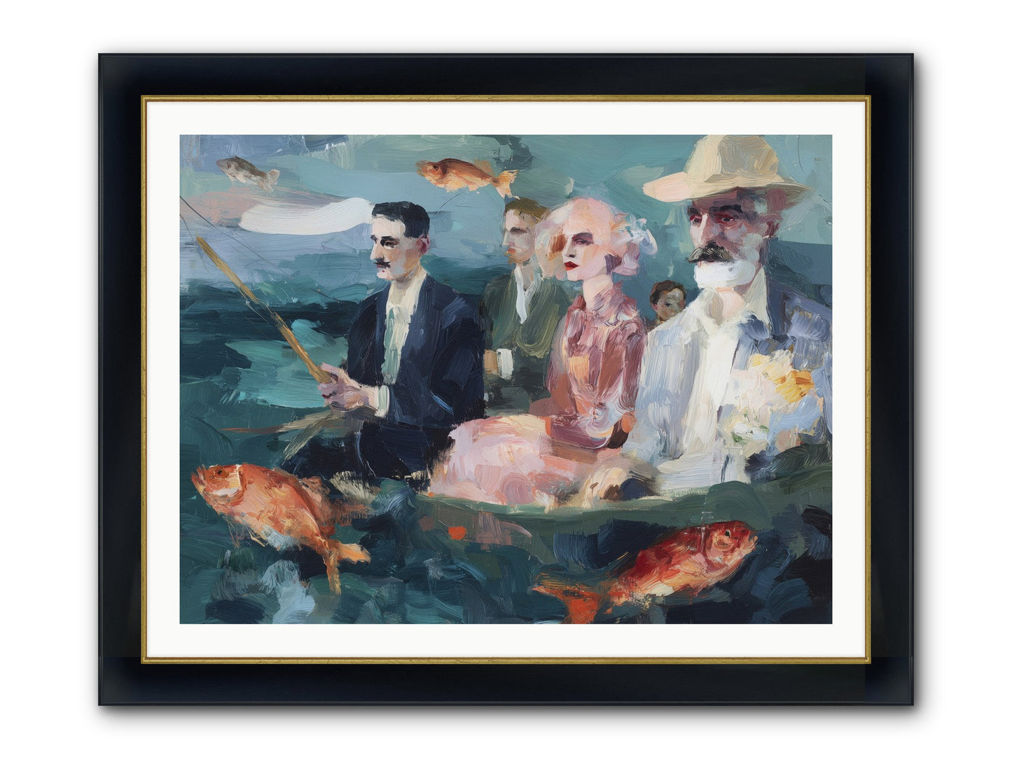 Sojourns Framed Print - Wide Black w/Gold 40x30