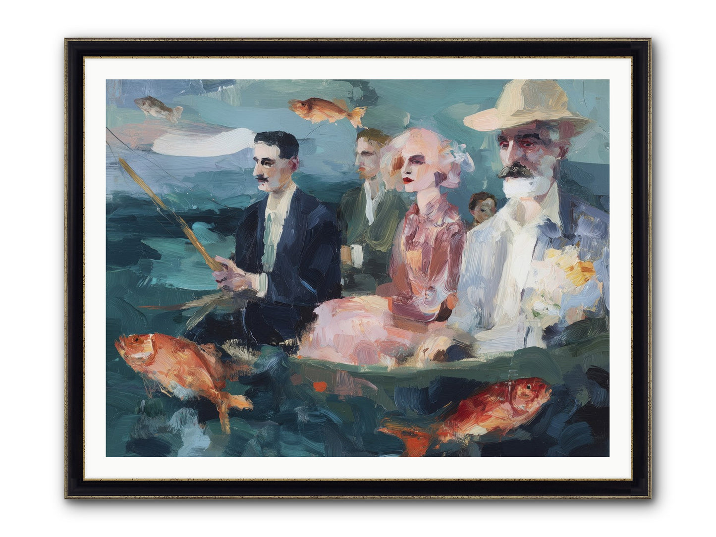 Sojourns Framed Print - Black & Gold 48x36
