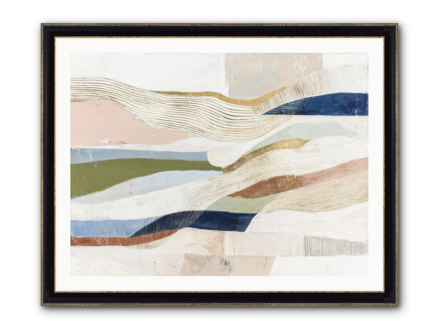 Solace Framed Print - Black & Gold 40x30