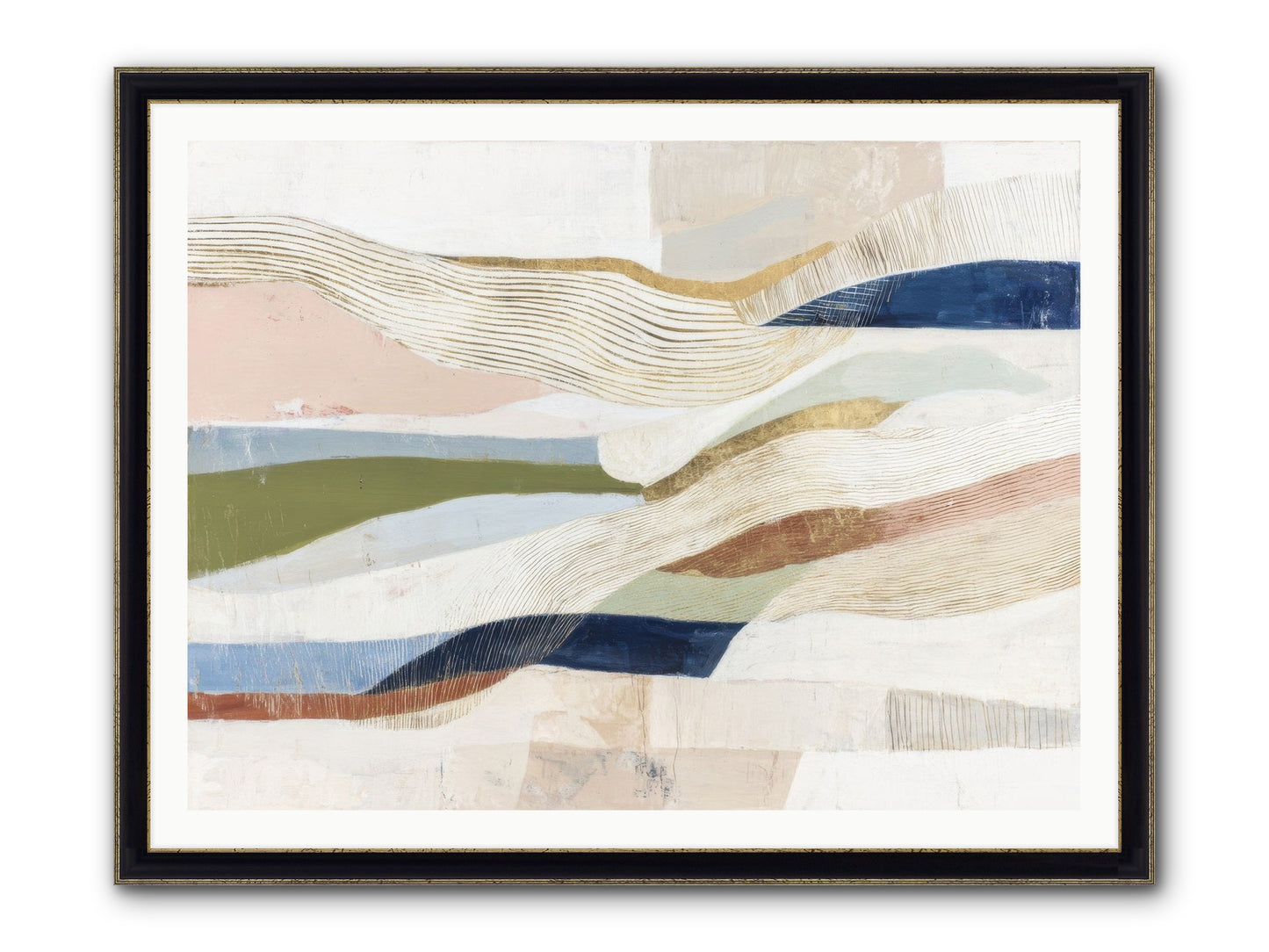 Solace Framed Print - Black & Gold 48x36