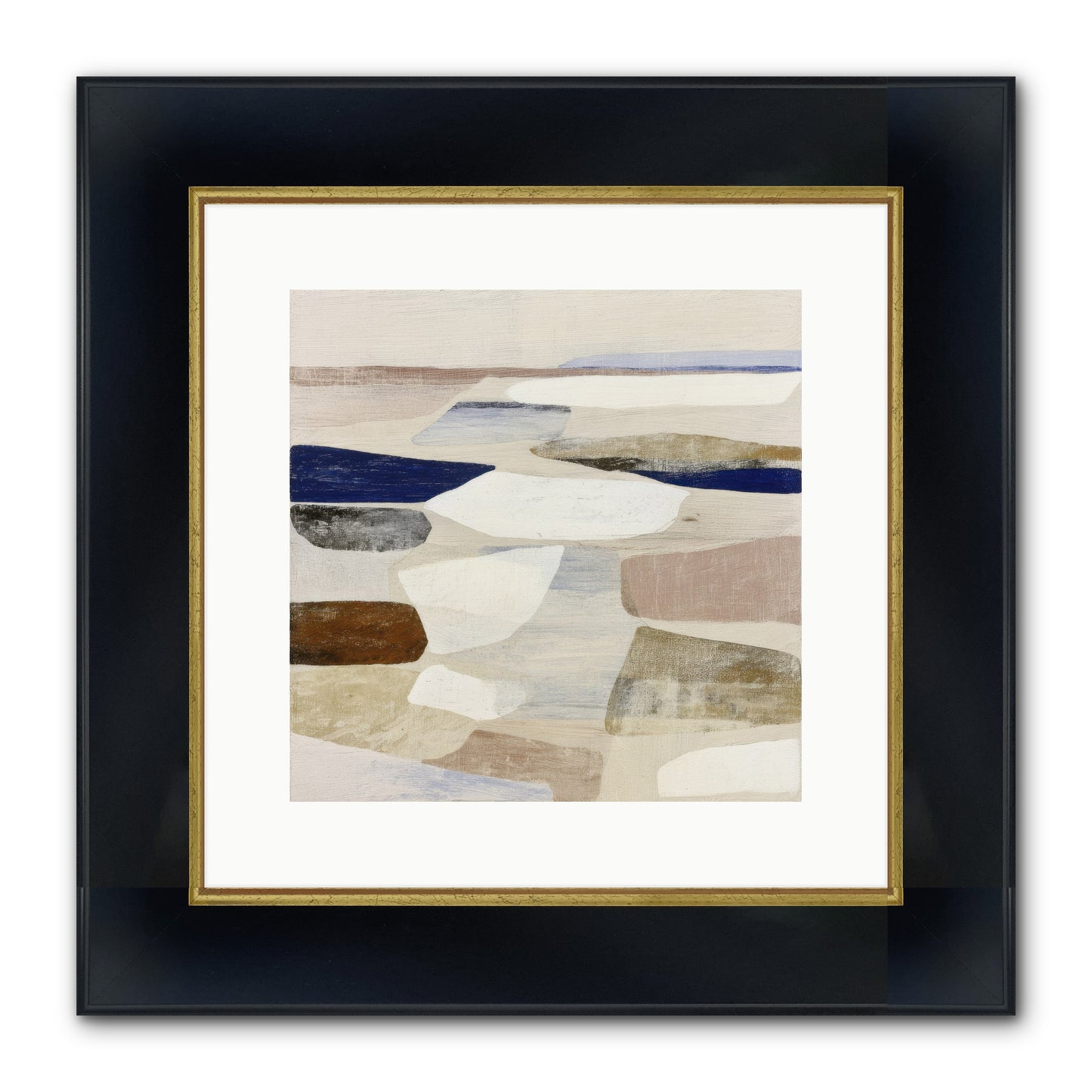 Solace Trace Framed Print - Wide Black w/Gold 12x12