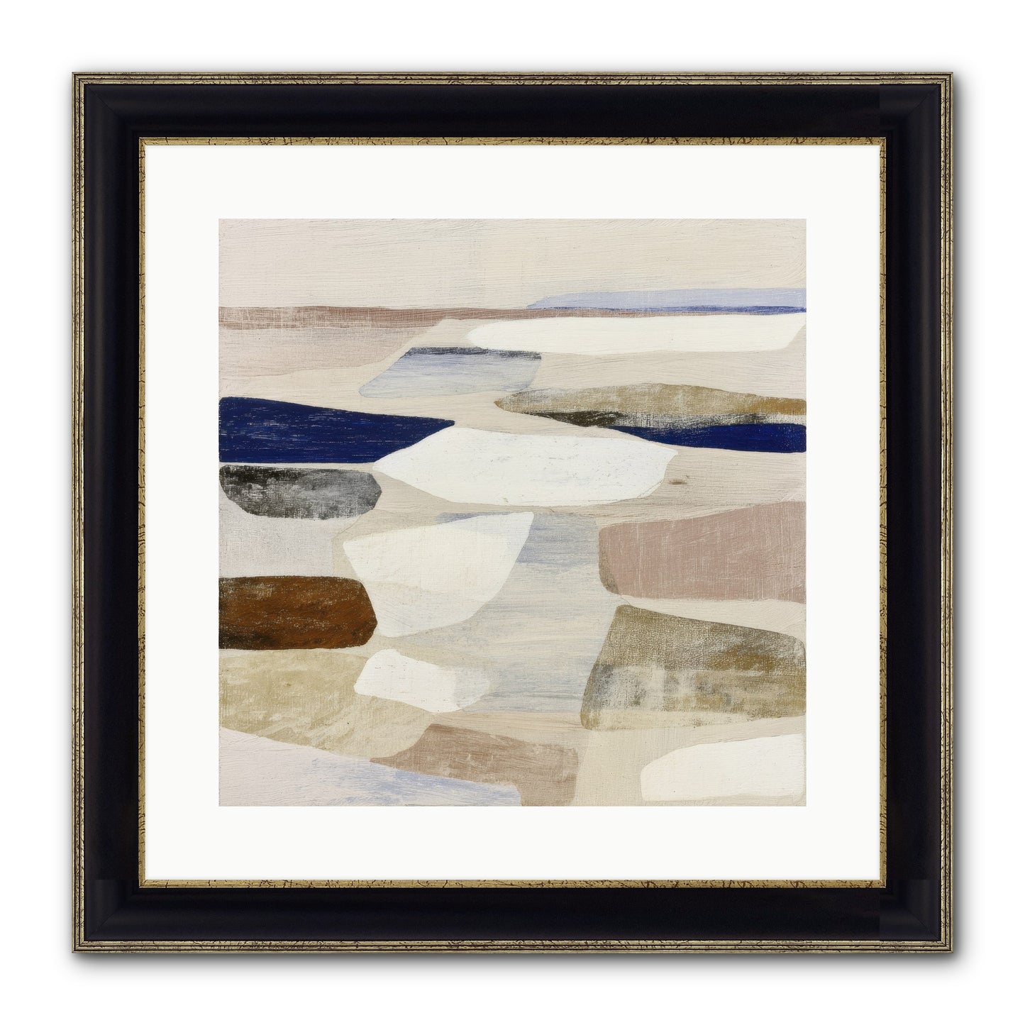 Solace Trace Framed Print - Black & Gold 16x16