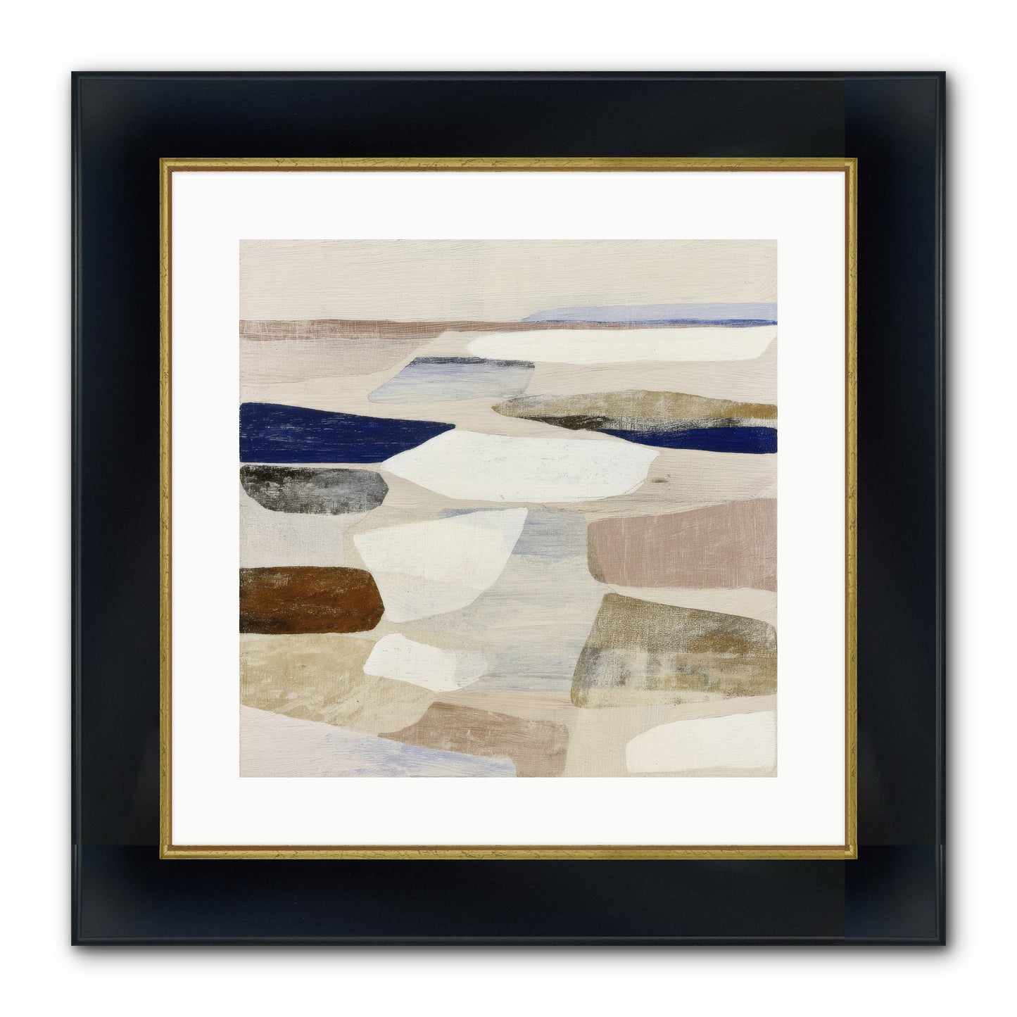 Solace Trace Framed Print - Wide Black w/Gold 16x16