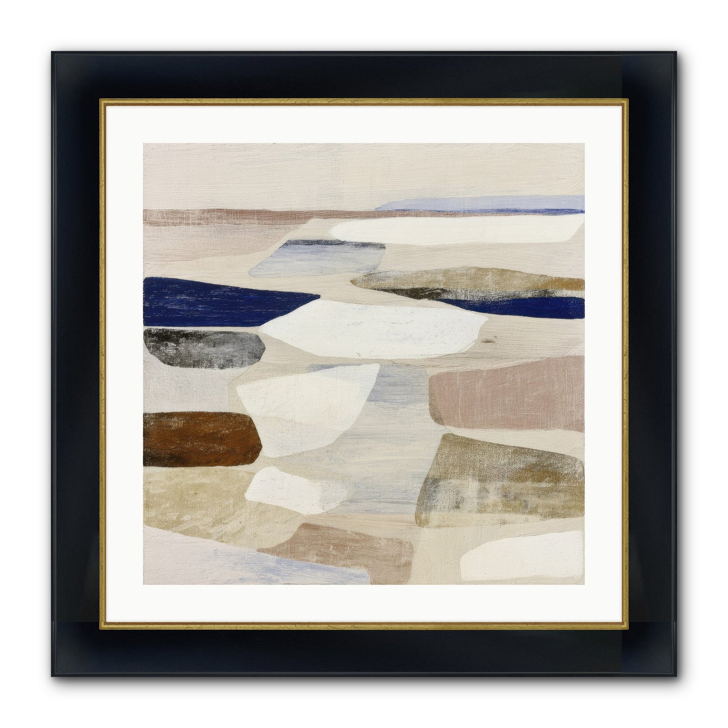 Solace Trace Framed Print - Wide Black w/Gold 24x24