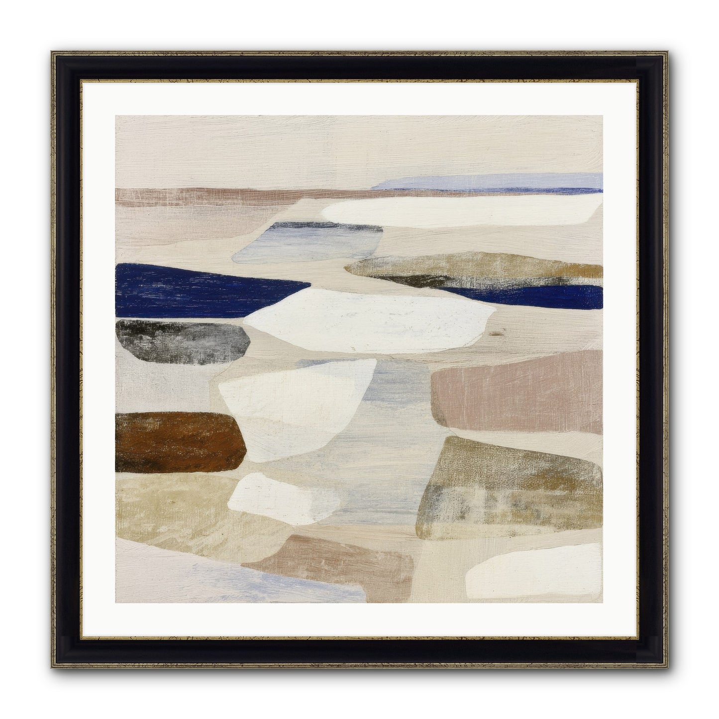 Solace Trace Framed Print - Black & Gold 30x30