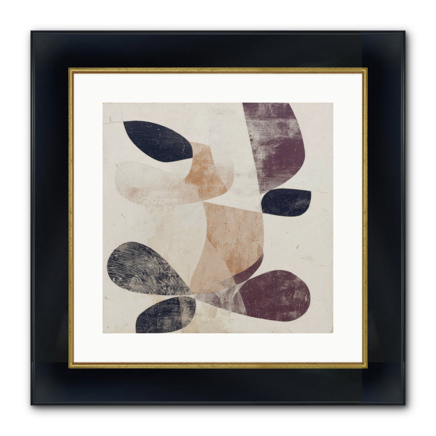 Solar Fringe No.2 Framed Print - Wide Black w/Gold 16x16