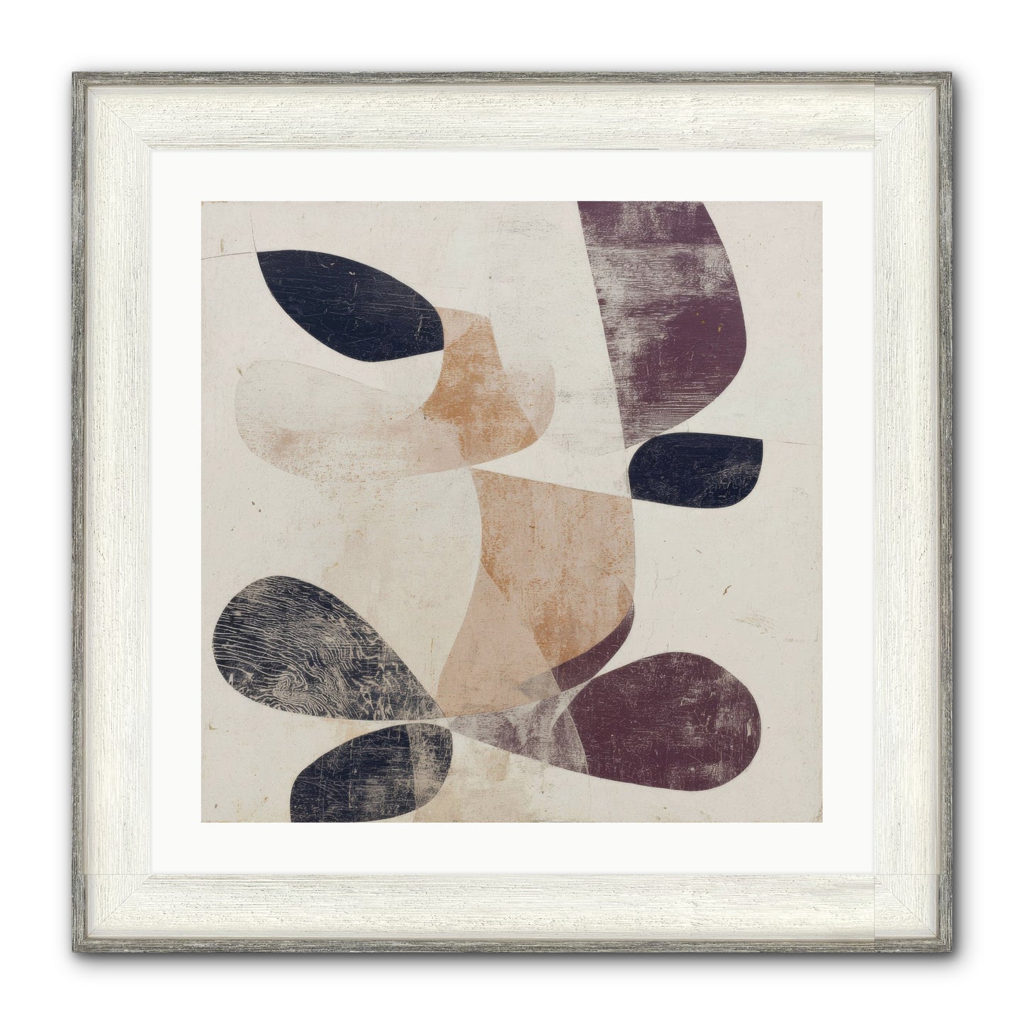 Solar Fringe No.2 Framed Print - Driftwood White 24x24