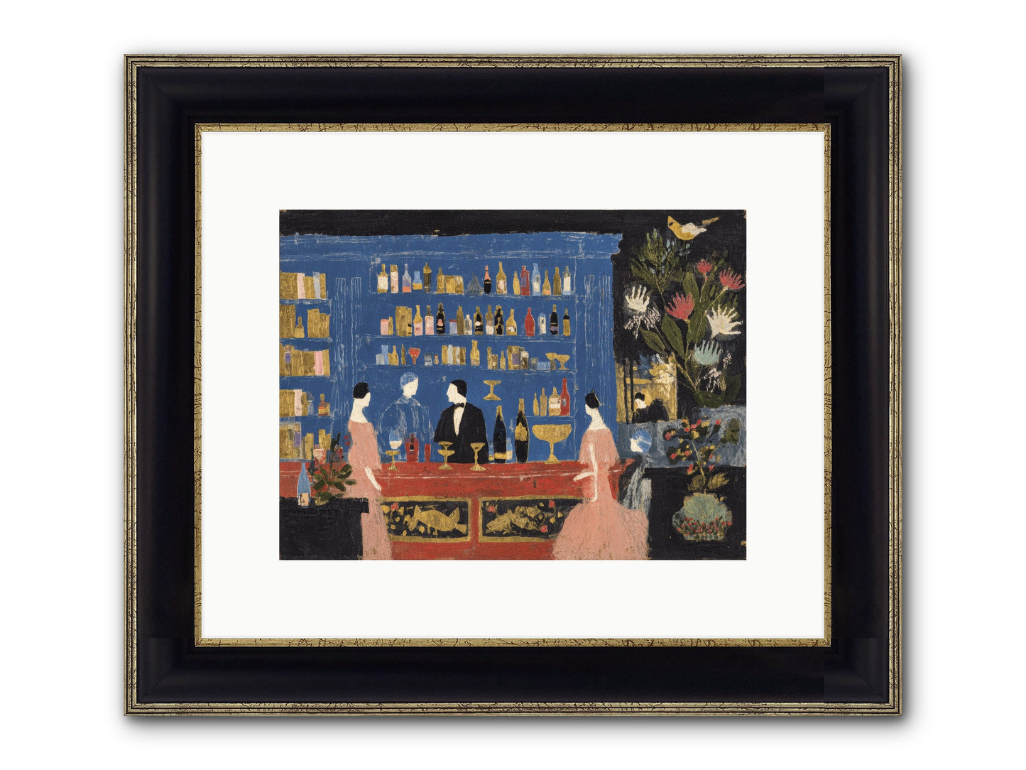 Solitary Pleasures Framed Print - Black & Gold 12x9