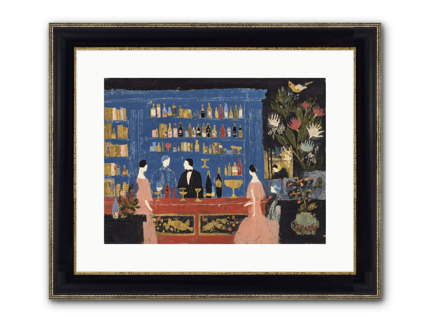Solitary Pleasures Framed Print - Black & Gold 16x12