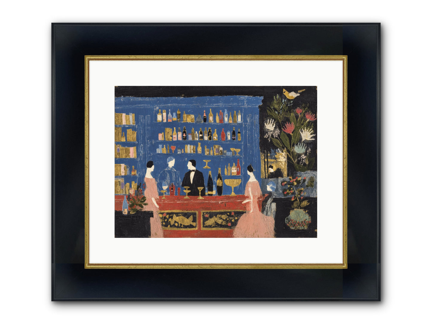 Solitary Pleasures Framed Print - Wide Black w/Gold 16x12