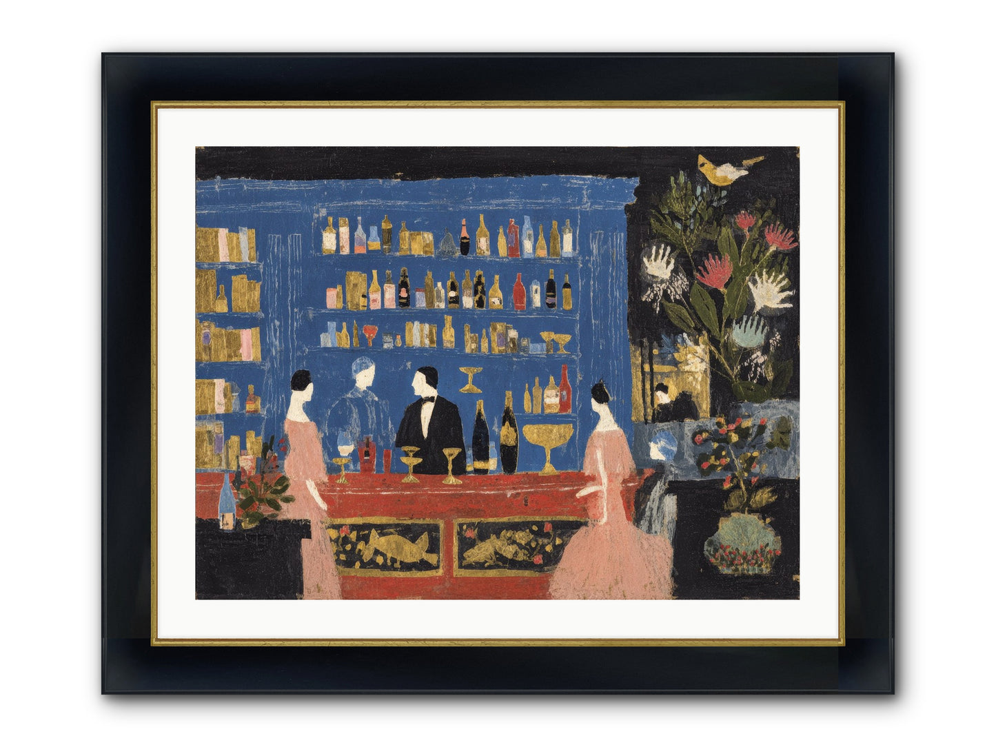 Solitary Pleasures Framed Print - Wide Black w/Gold 32x24