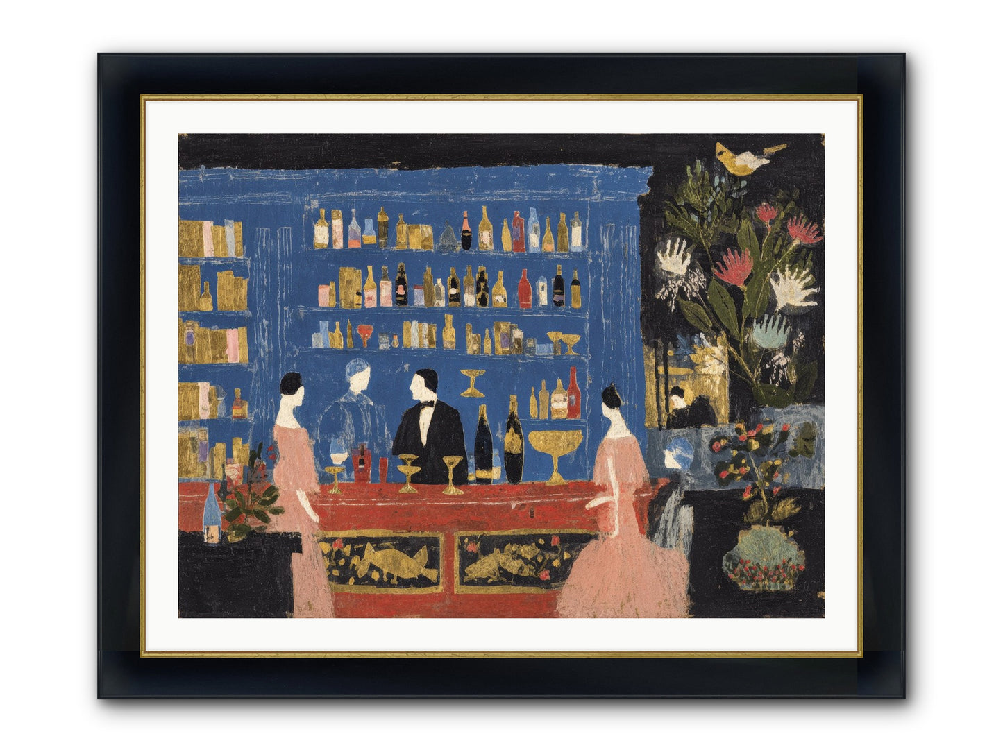 Solitary Pleasures Framed Print - Wide Black w/Gold 40x30
