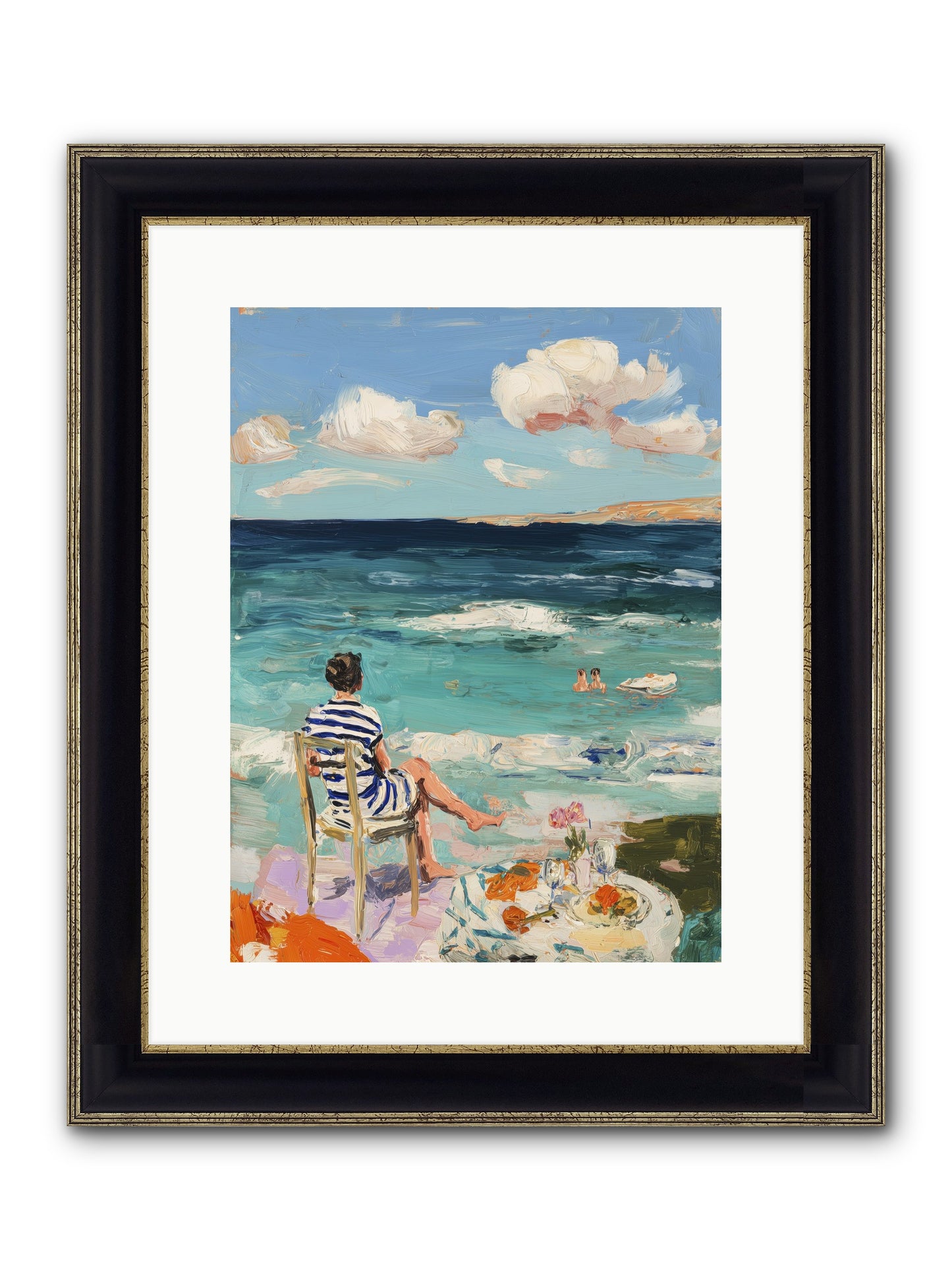 Solitary Throne Framed Print - Black & Gold 12x16