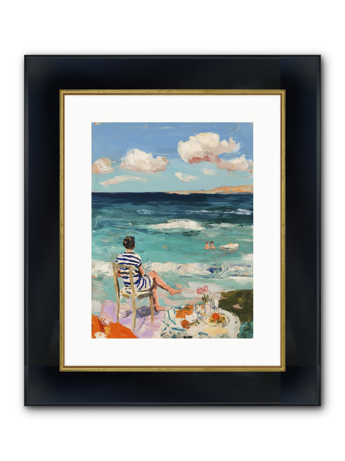 Solitary Throne Framed Print - Wide Black w/Gold 12x16