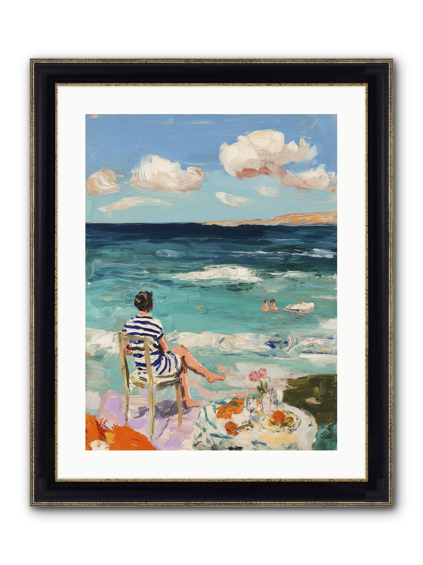 Solitary Throne Framed Print - Black & Gold 18x24