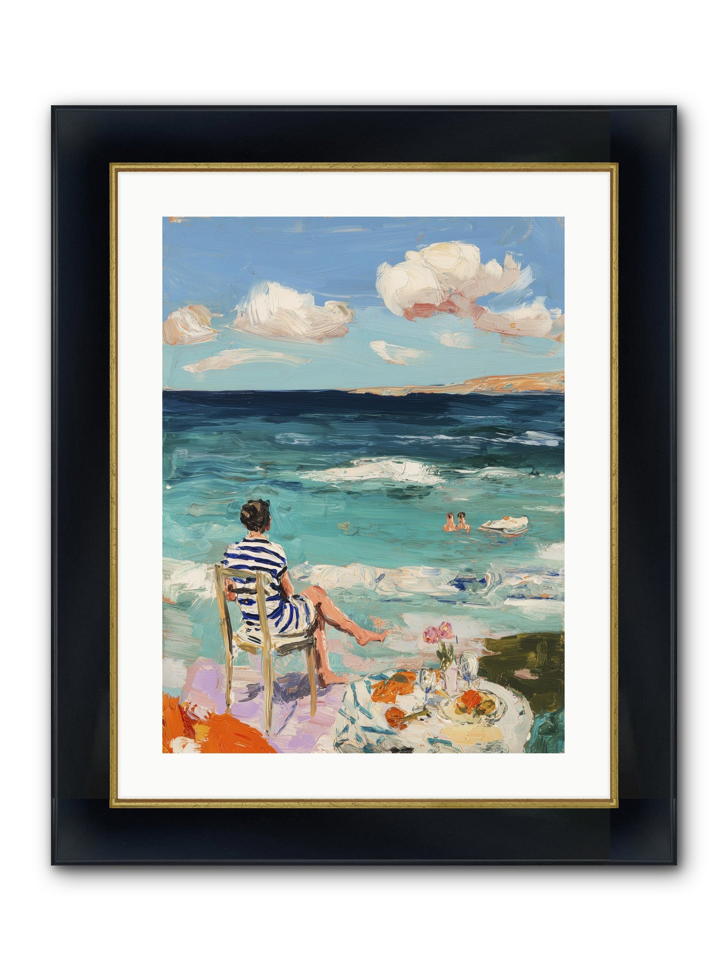 Solitary Throne Framed Print - Wide Black w/Gold 18x24