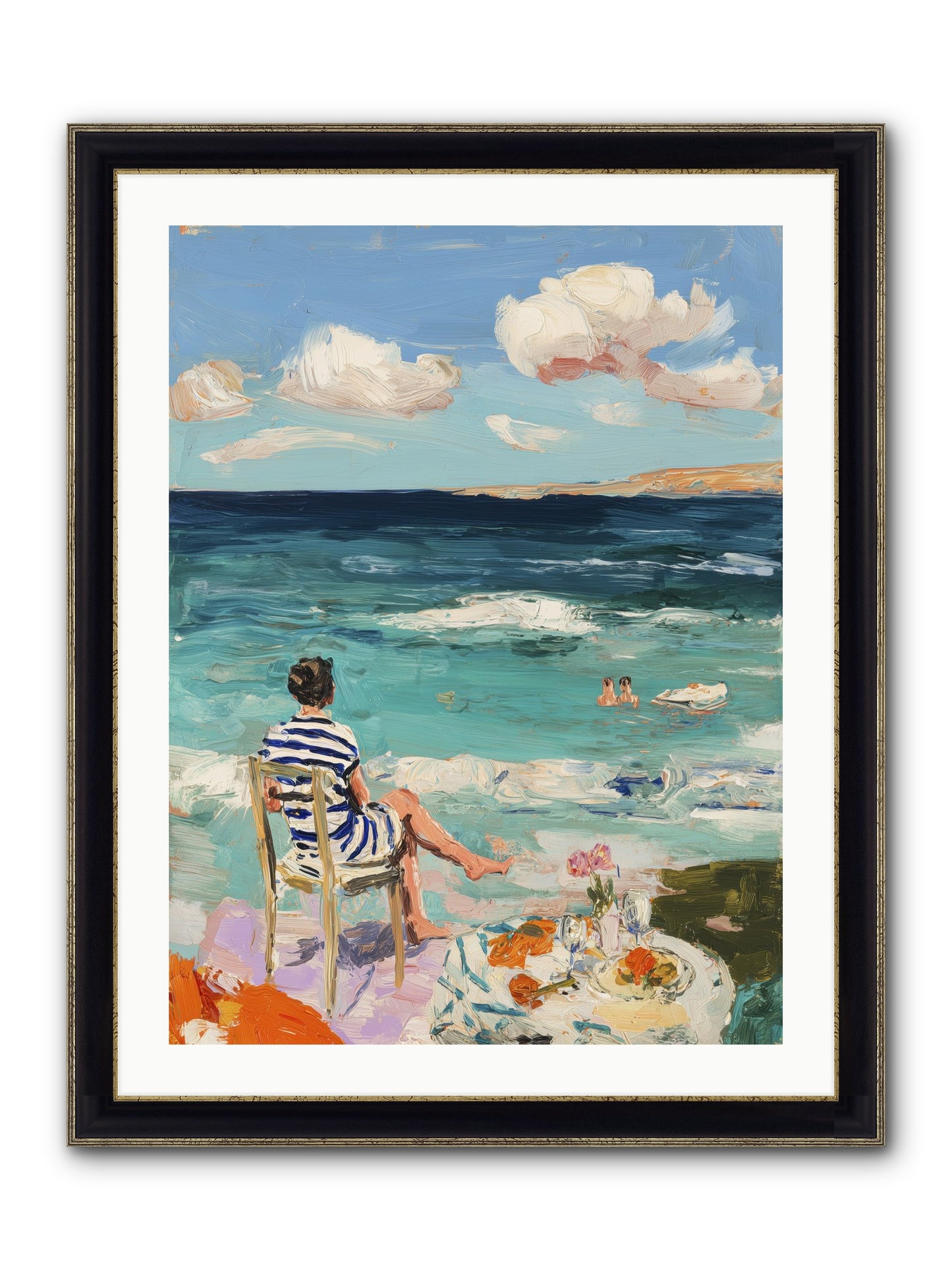 Solitary Throne Framed Print - Black & Gold 24x32