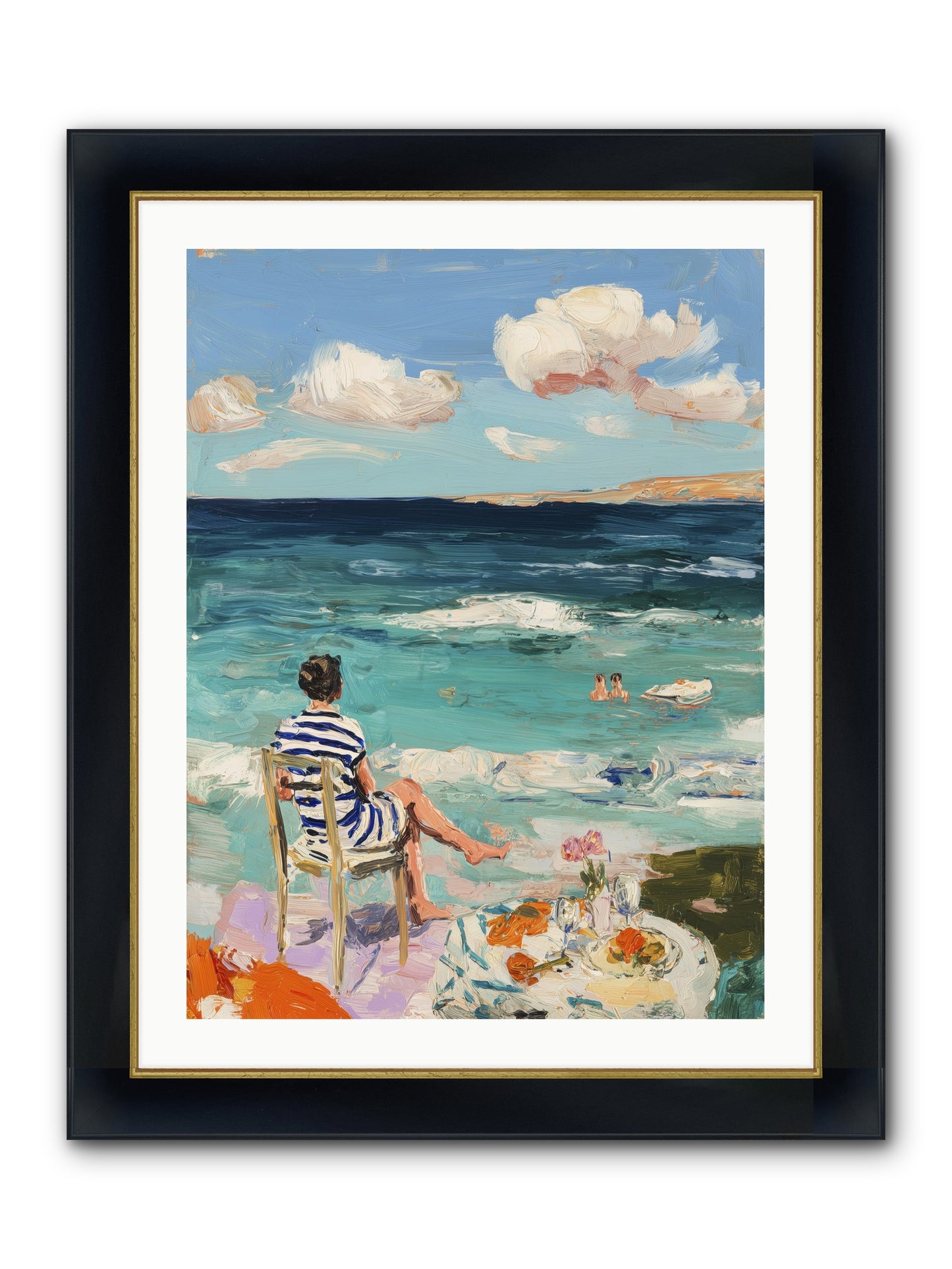 Solitary Throne Framed Print - Wide Black w/Gold 24x32