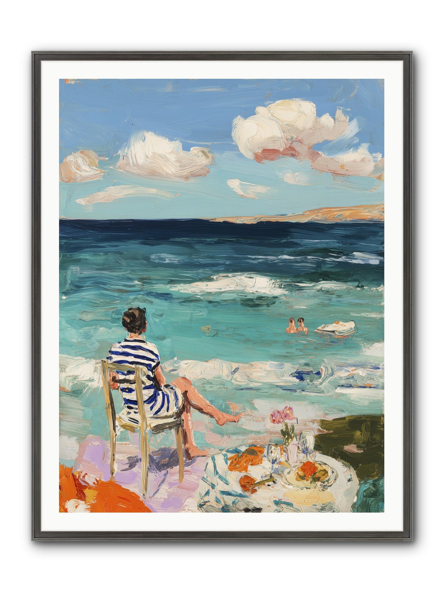Solitary Throne Framed Print - Slimwoods Black/Silver 36x48