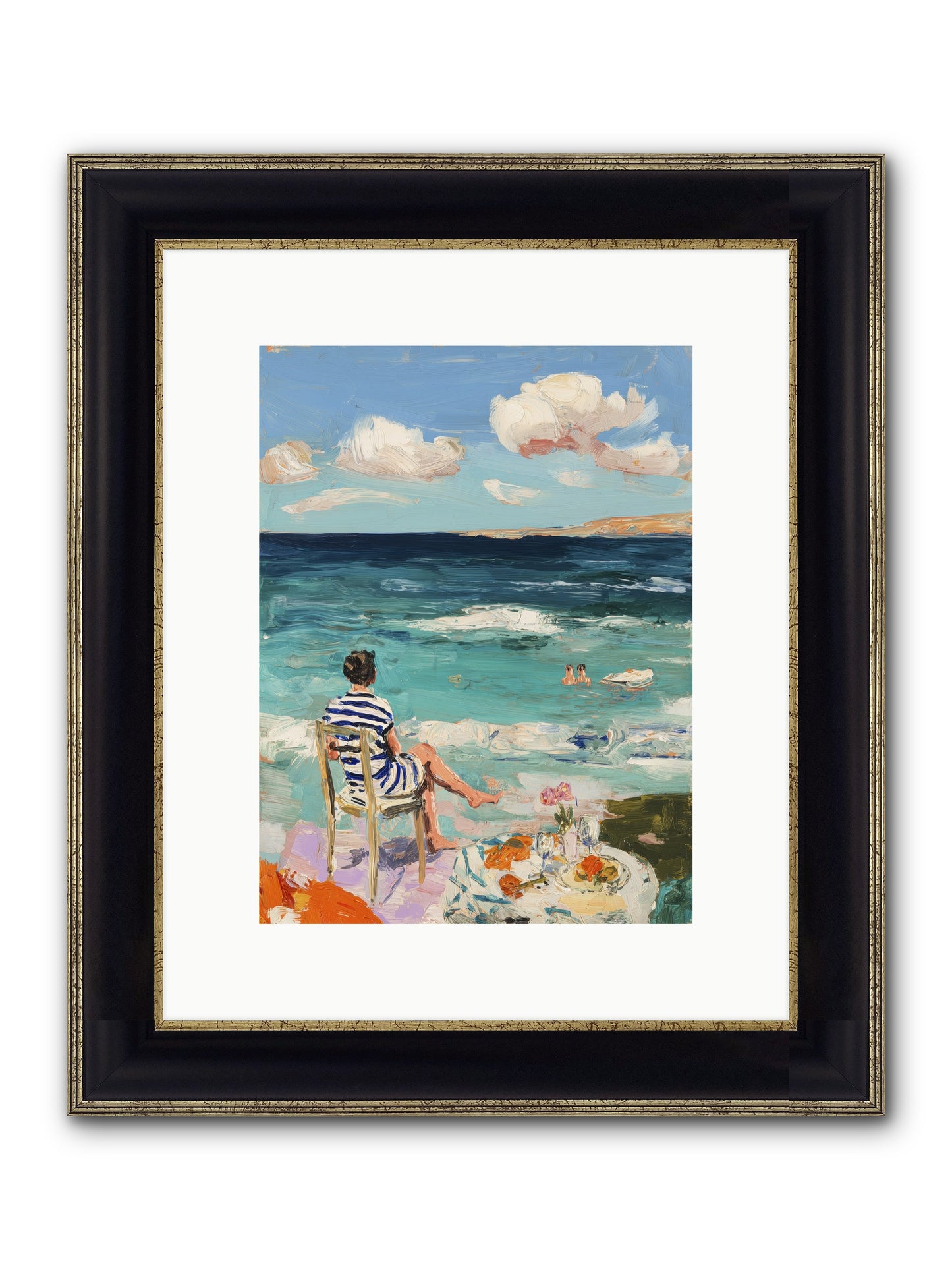 Solitary Throne Framed Print - Black & Gold 9x12