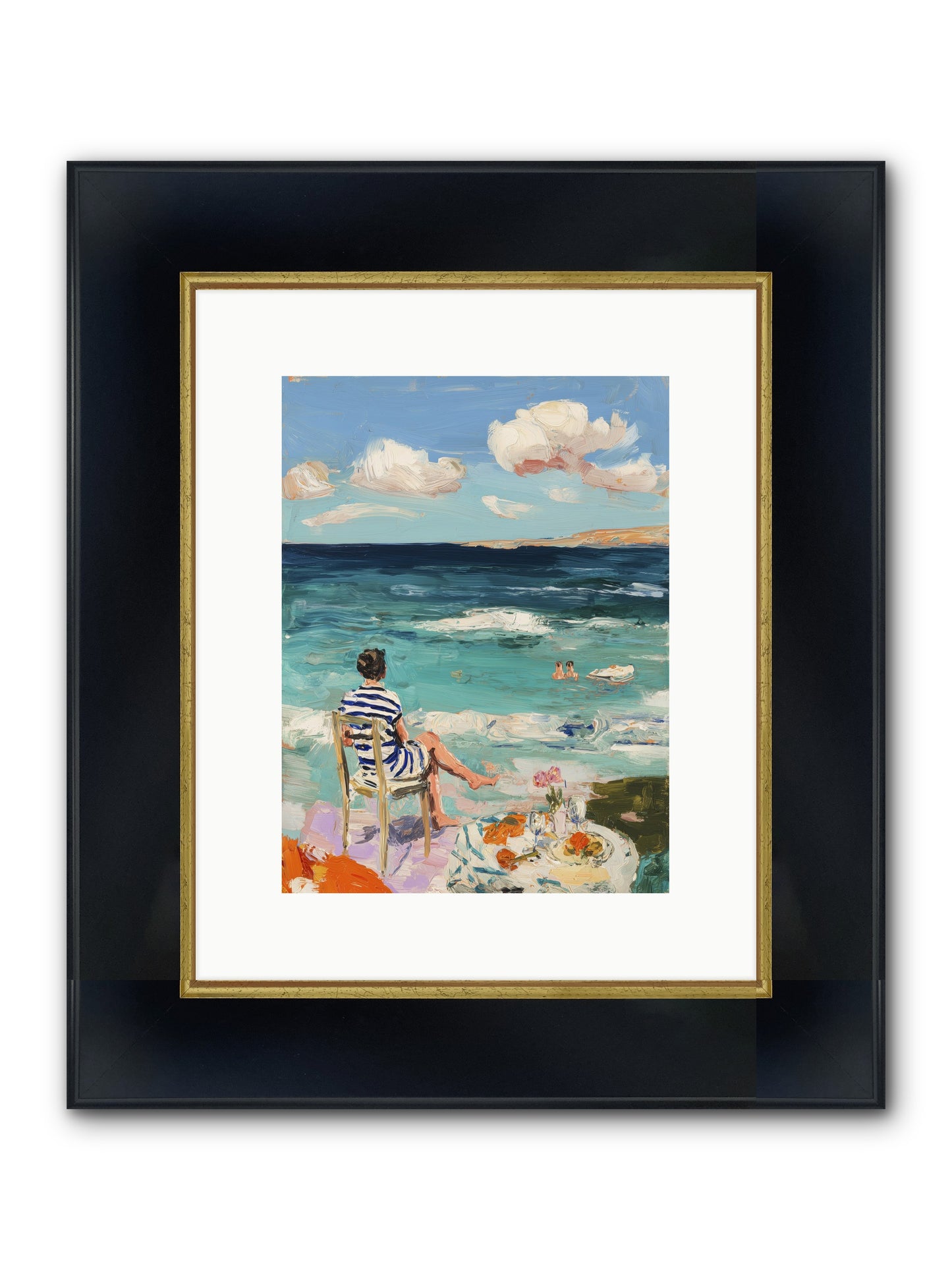 Solitary Throne Framed Print - Wide Black w/Gold 9x12