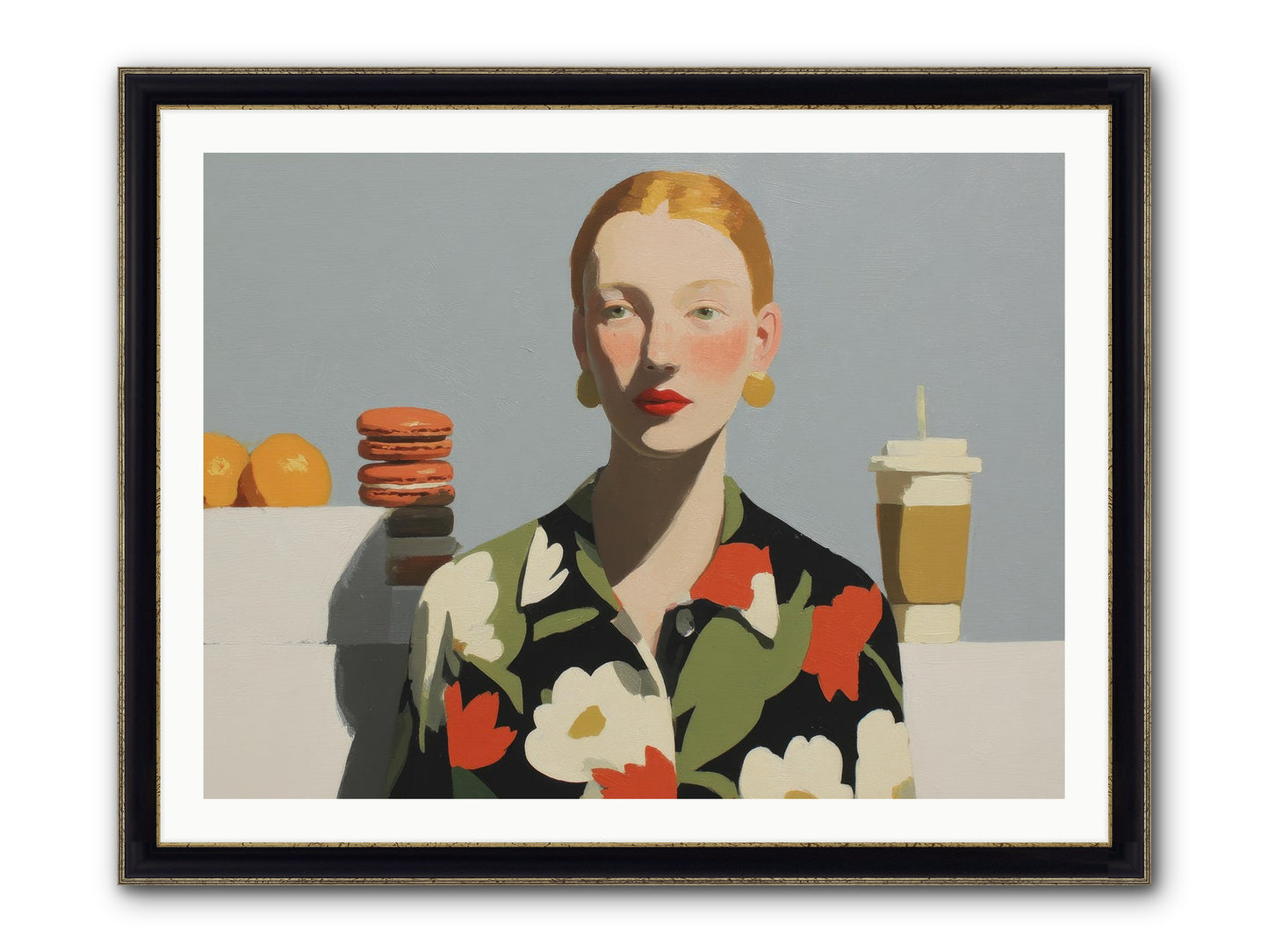 Solitude’s Glow Framed Print - Black & Gold 40x30