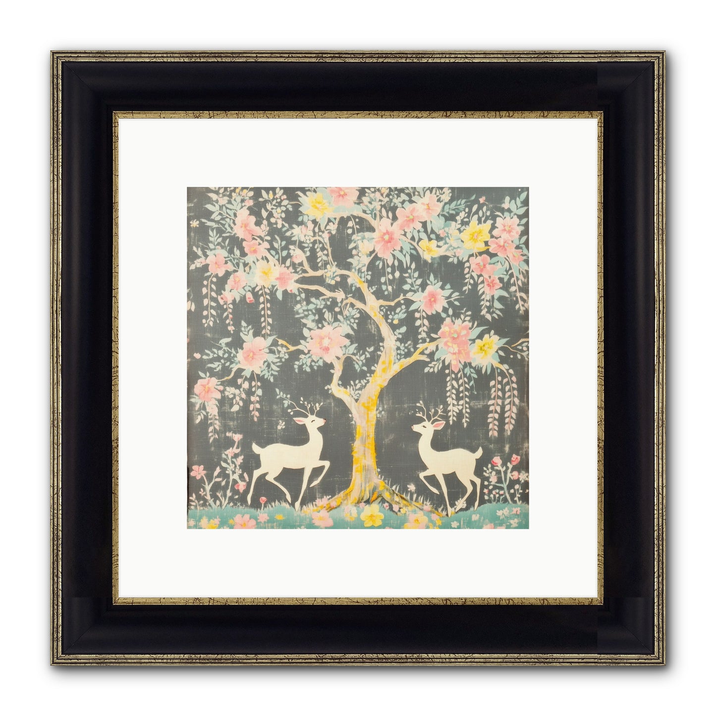 Some Joy Falls Soft Framed Print - Black & Gold 10x10