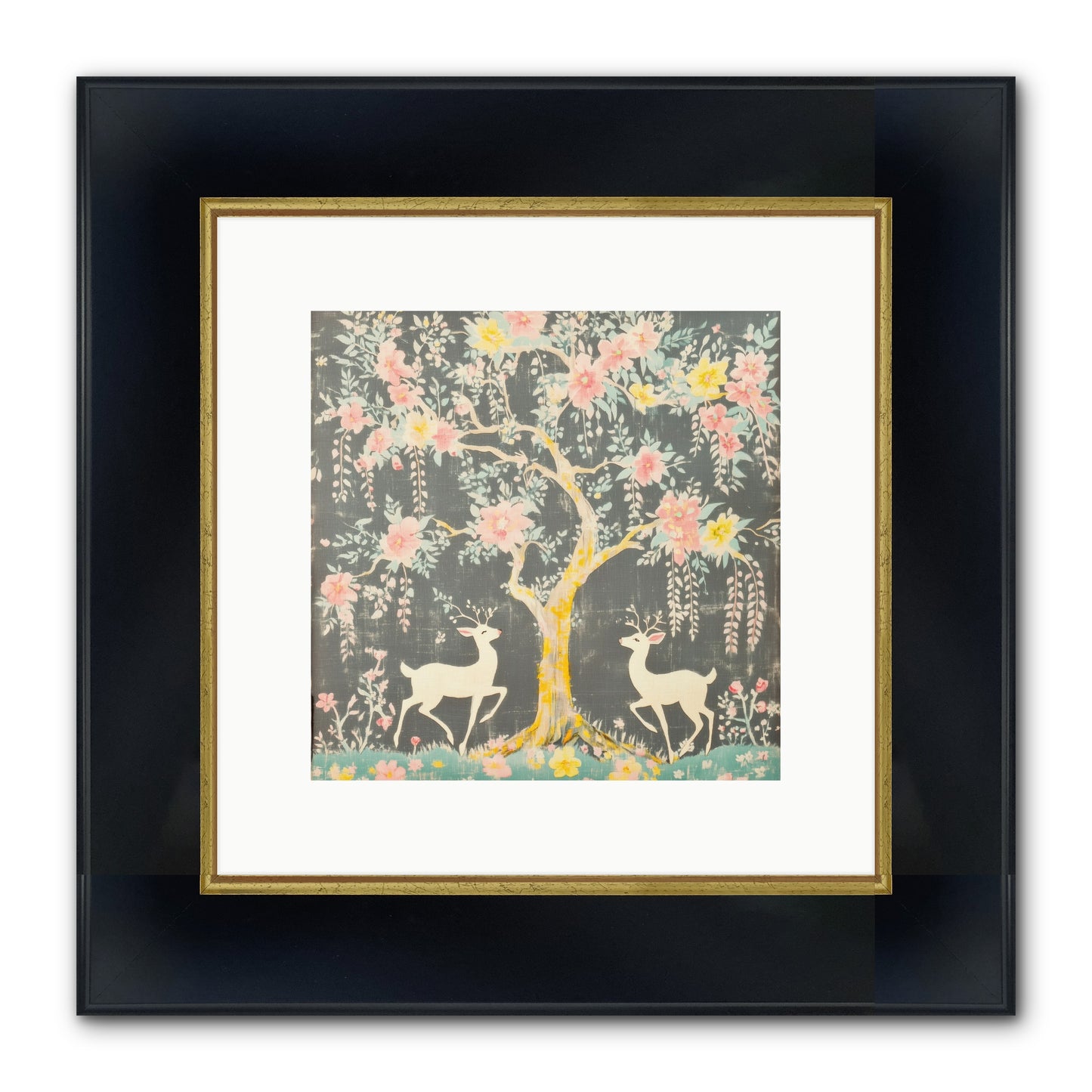 Some Joy Falls Soft Framed Print - Wide Black w/Gold 10x10