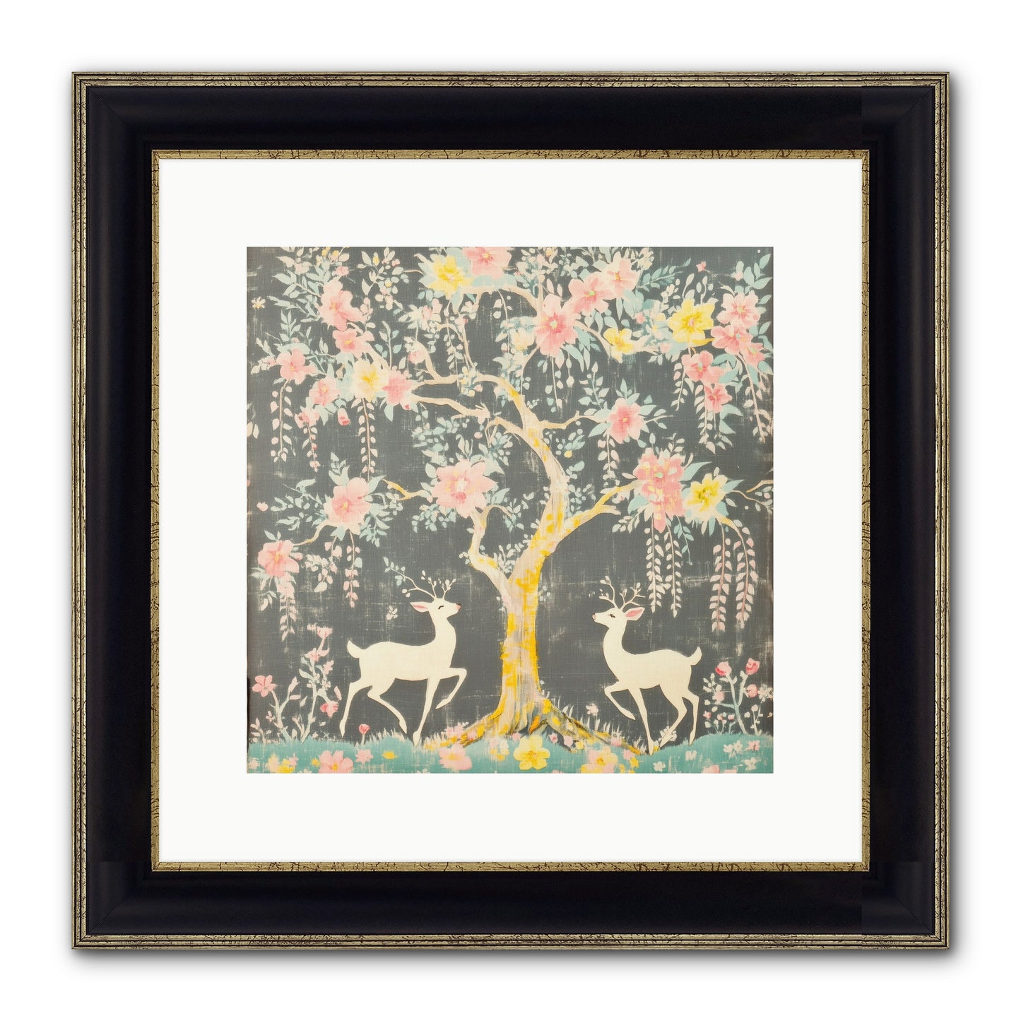 Some Joy Falls Soft Framed Print - Black & Gold 12x12