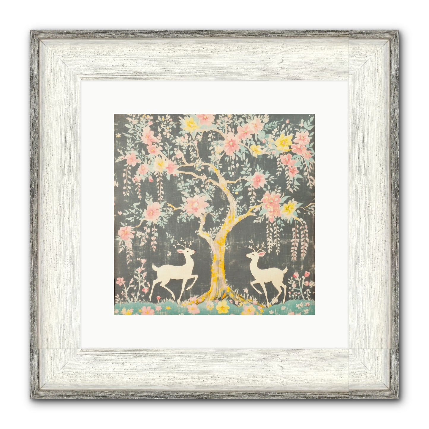 Some Joy Falls Soft Framed Print - Driftwood White 12x12
