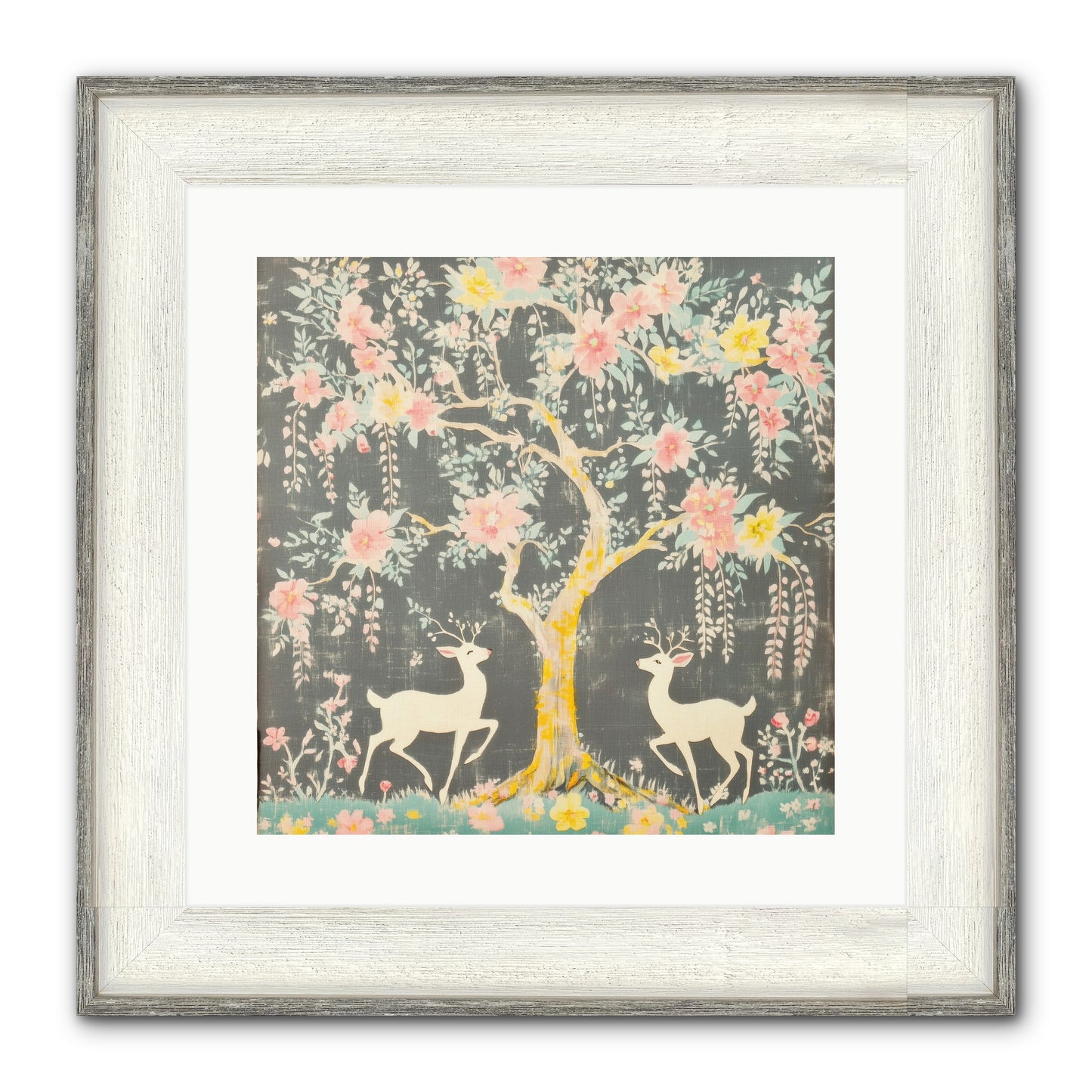 Some Joy Falls Soft Framed Print - Driftwood White 16x16