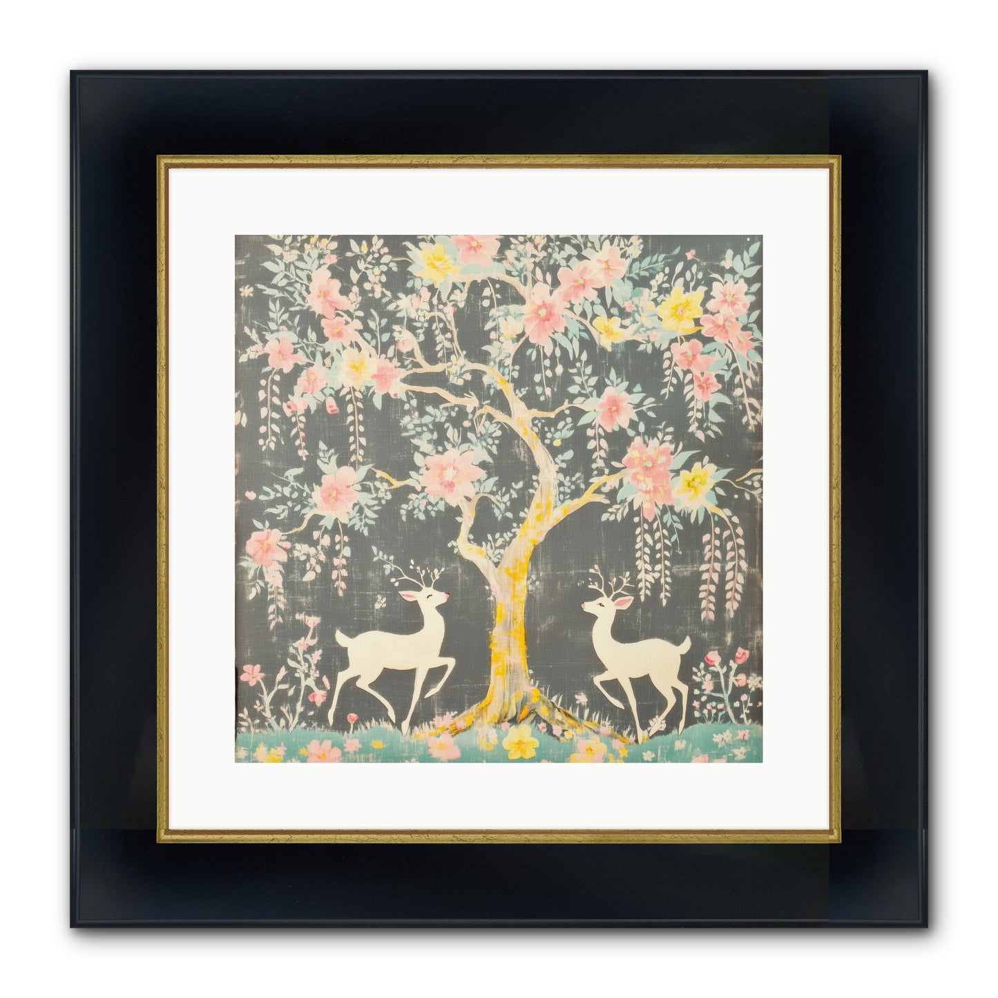Some Joy Falls Soft Framed Print - Wide Black w/Gold 16x16