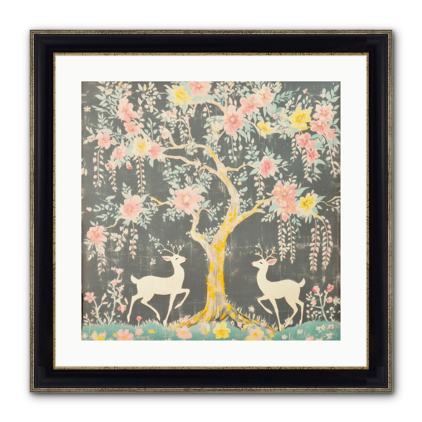 Some Joy Falls Soft Framed Print - Black & Gold 20x20