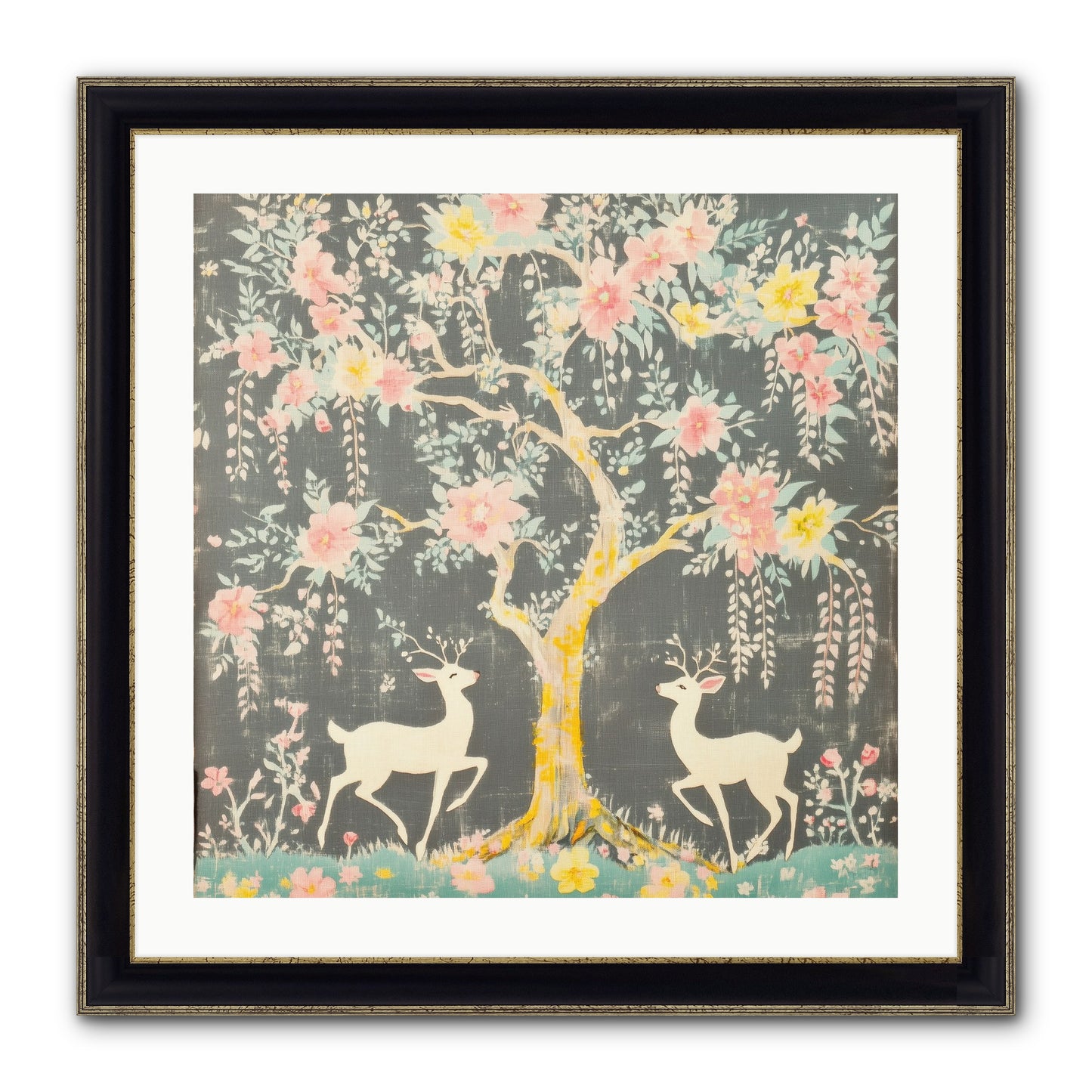Some Joy Falls Soft Framed Print - Black & Gold 24x24