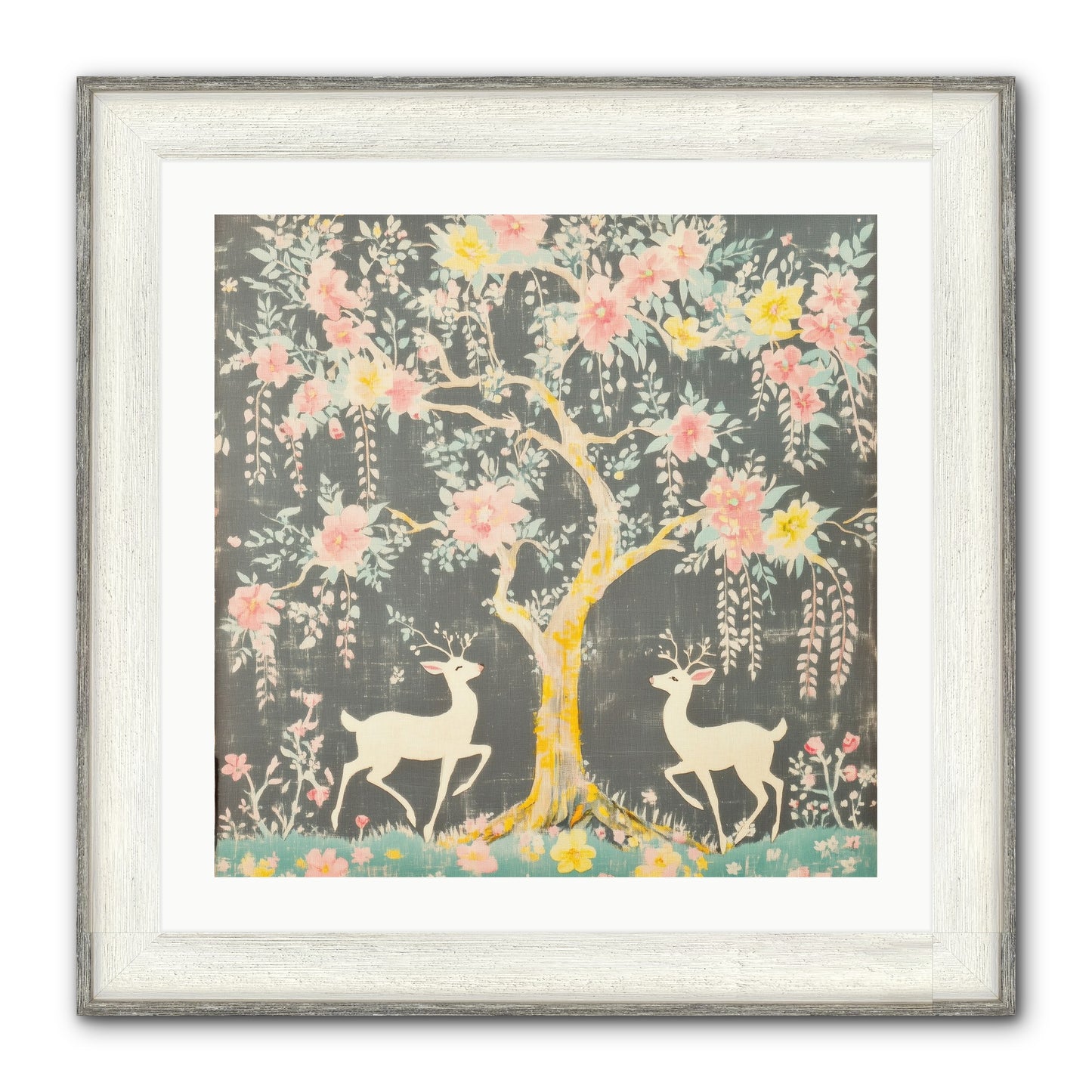 Some Joy Falls Soft Framed Print - Driftwood White 24x24